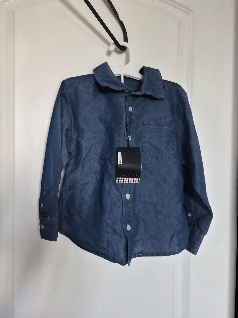 Denim Button-Up Shirt - Blue Set 2 Pieces Jeans Pants Dressy Classic